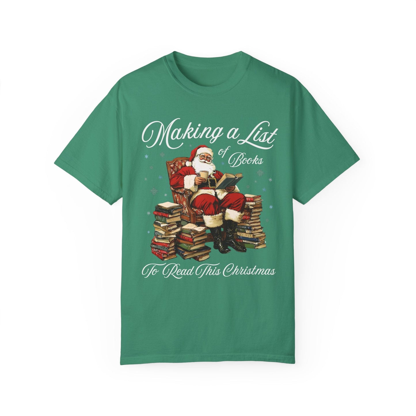 Bookish Santa Tee Shirt for School Librarian