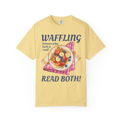 Bookworm Brunch Tee Shirt for Book Lover Who Loves Waffles