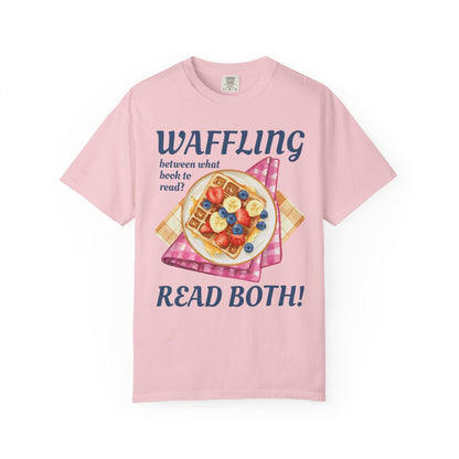 Bookworm Brunch Tee Shirt for Book Lover Who Loves Waffles
