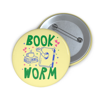 Bookworm Pinback Button