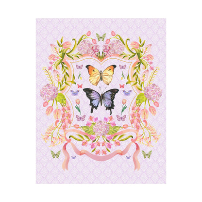 Boho Butterfly Poster With Flowers