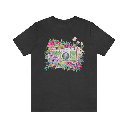 Camera Tee Shirt with Flowers