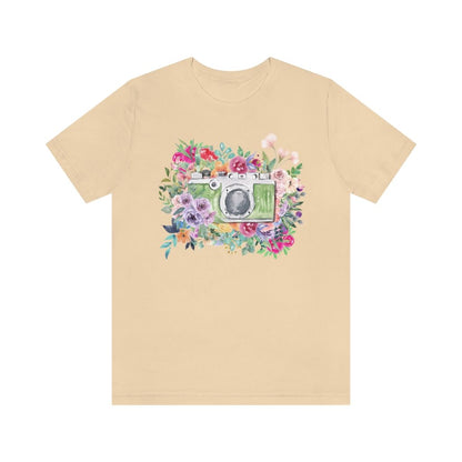 Camera Tee Shirt with Flowers