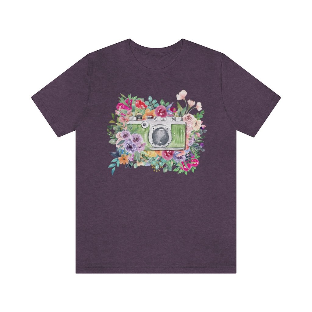 Camera Tee Shirt with Flowers