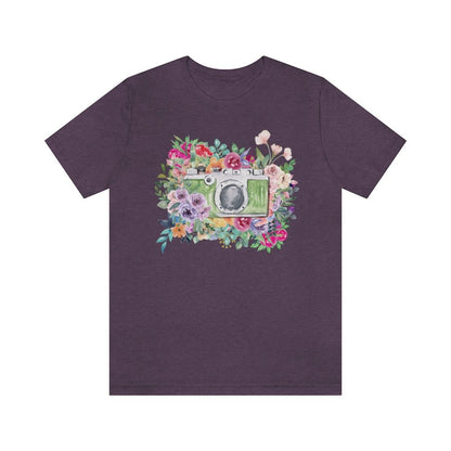 Camera Tee Shirt with Flowers