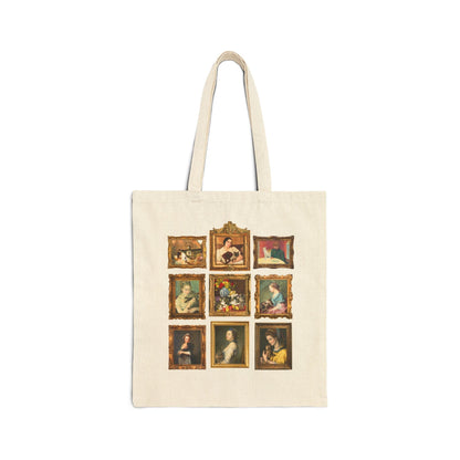 Cat Art History Tote Bag: Famous Paintings of Cats with Women