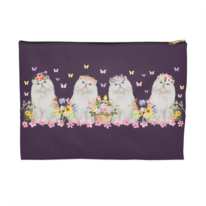 Floral Cat Accessory Pouch with Flowers