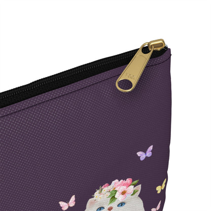 Floral Cat Accessory Pouch with Flowers