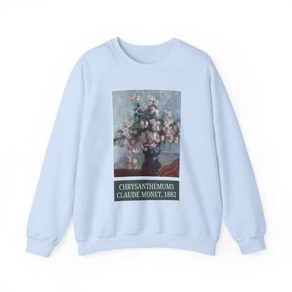 Chrysanthemums by Claude Monet: Cute Floral Art History Sweatshirt, Impressionist Art History, Famous Painting of Flowers, Humanities Major