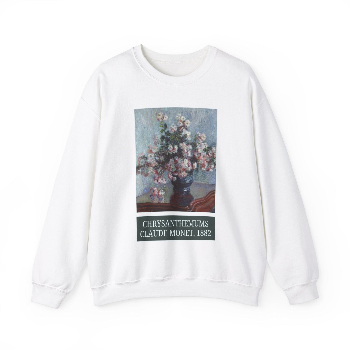 Chrysanthemums by Claude Monet: Cute Floral Art History Sweatshirt, Impressionist Art History, Famous Painting of Flowers, Humanities Major