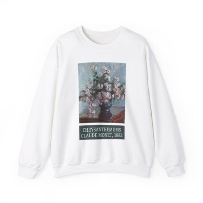 Chrysanthemums by Claude Monet: Cute Floral Art History Sweatshirt, Impressionist Art History, Famous Painting of Flowers, Humanities Major