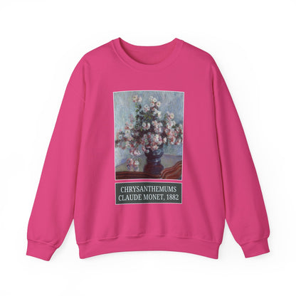 Chrysanthemums by Claude Monet: Cute Floral Art History Sweatshirt, Impressionist Art History, Famous Painting of Flowers, Humanities Major