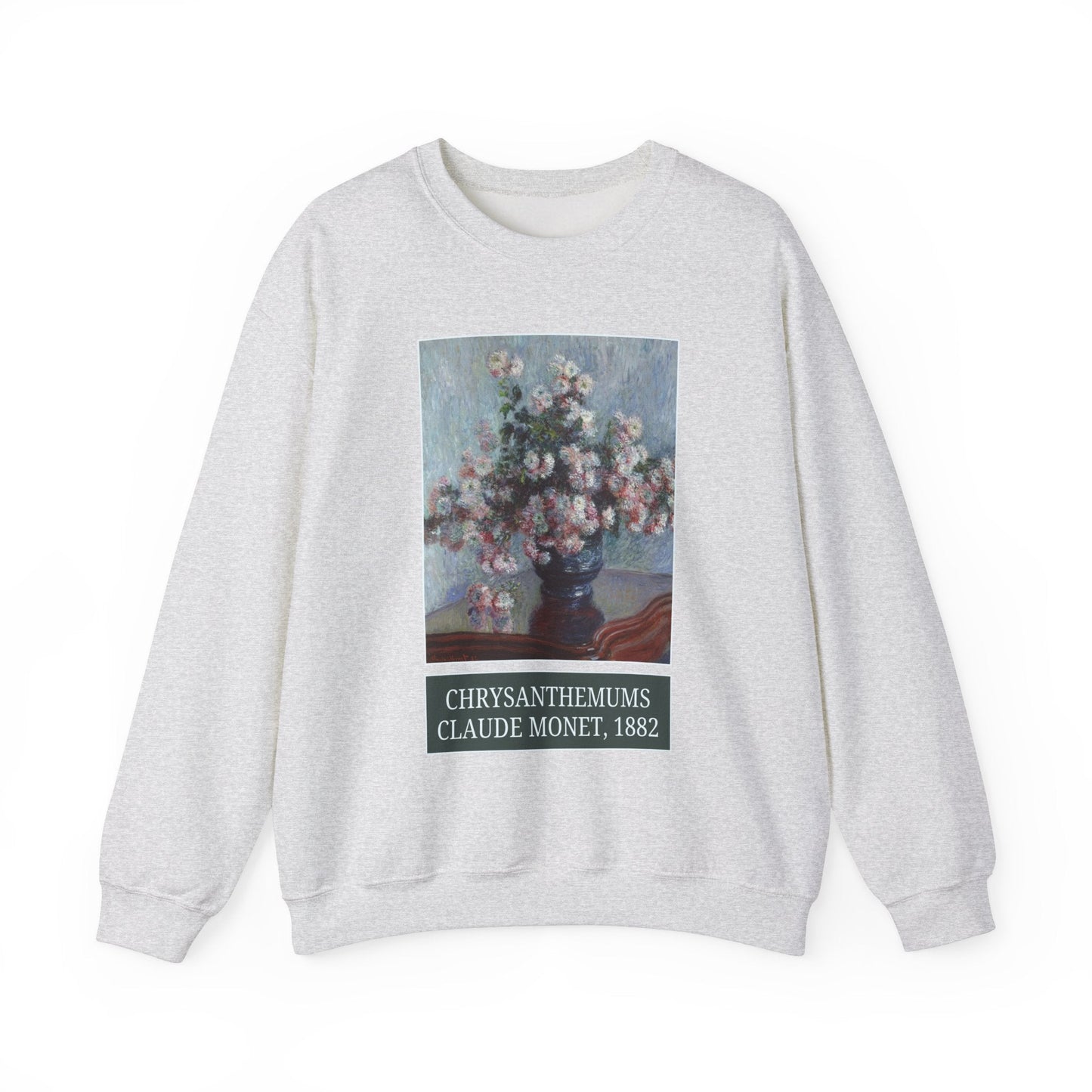 Chrysanthemums by Claude Monet: Cute Floral Art History Sweatshirt, Impressionist Art History, Famous Painting of Flowers, Humanities Major