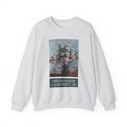 Chrysanthemums by Claude Monet: Cute Floral Art History Sweatshirt, Impressionist Art History, Famous Painting of Flowers, Humanities Major
