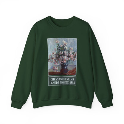 Chrysanthemums by Claude Monet: Cute Floral Art History Sweatshirt, Impressionist Art History, Famous Painting of Flowers, Humanities Major