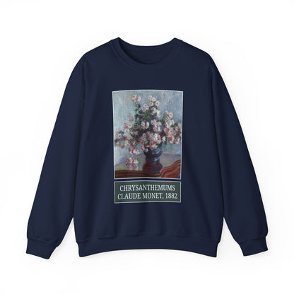 Chrysanthemums by Claude Monet: Cute Floral Art History Sweatshirt, Impressionist Art History, Famous Painting of Flowers, Humanities Major