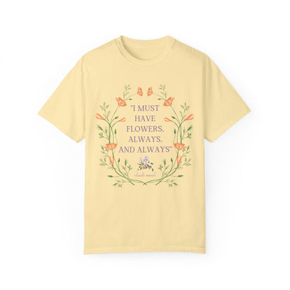 Claude Monet Tee Shirt: Must Have Flowers