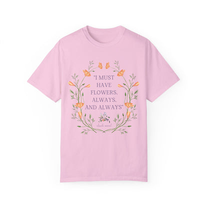 Claude Monet Tee Shirt: Must Have Flowers