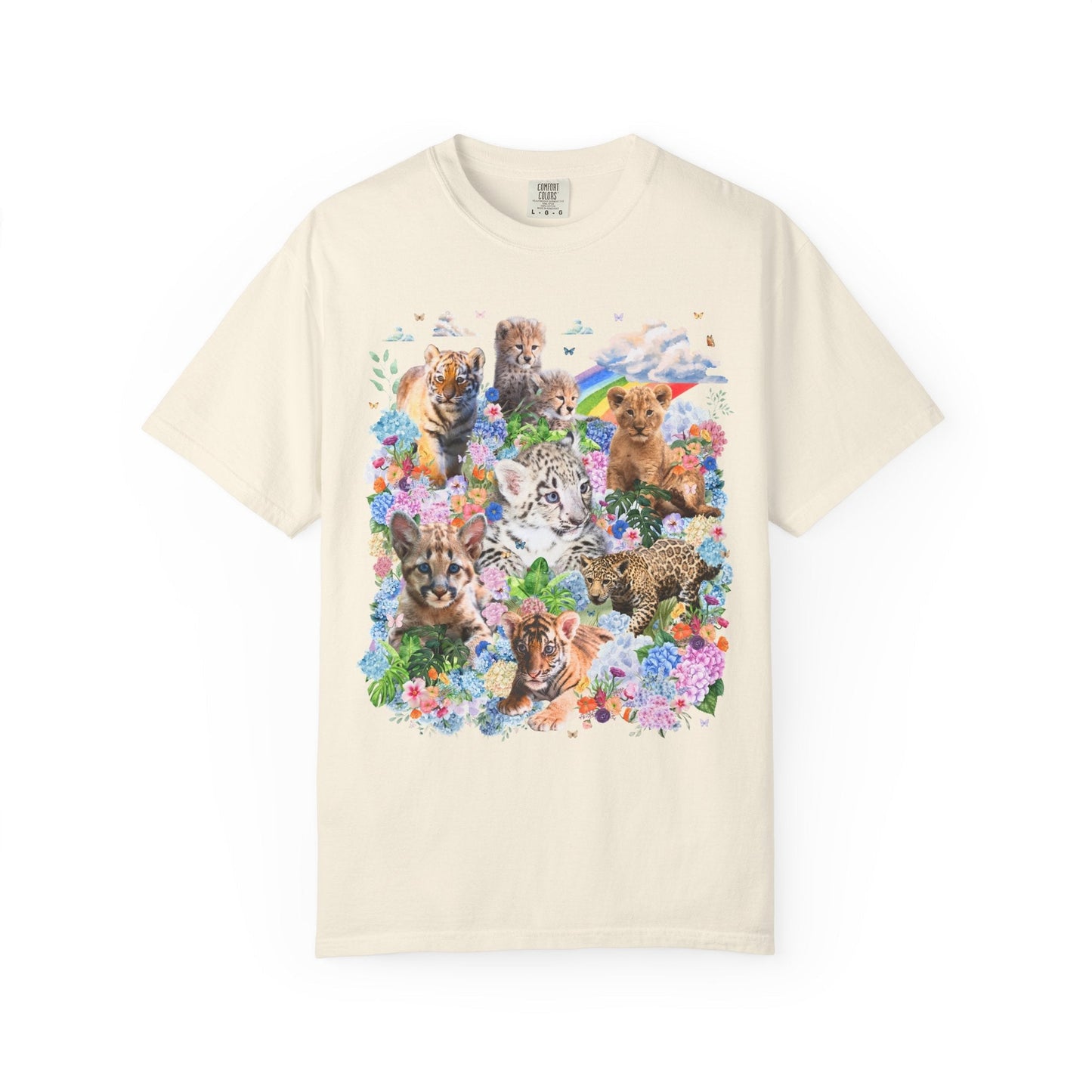 Colorful Big Cat Cub Tee Shirt
