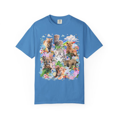 Colorful Big Cat Cub Tee Shirt