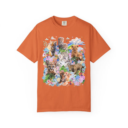 Colorful Big Cat Cub Tee Shirt
