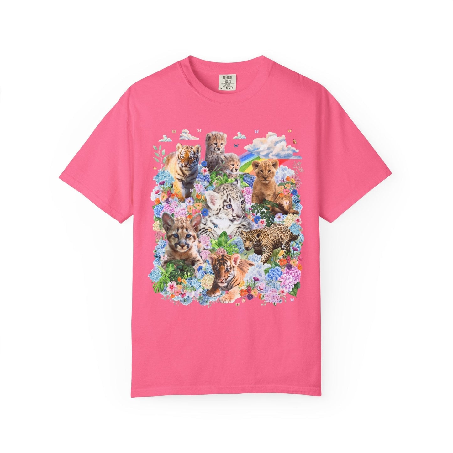 Colorful Big Cat Cub Tee Shirt