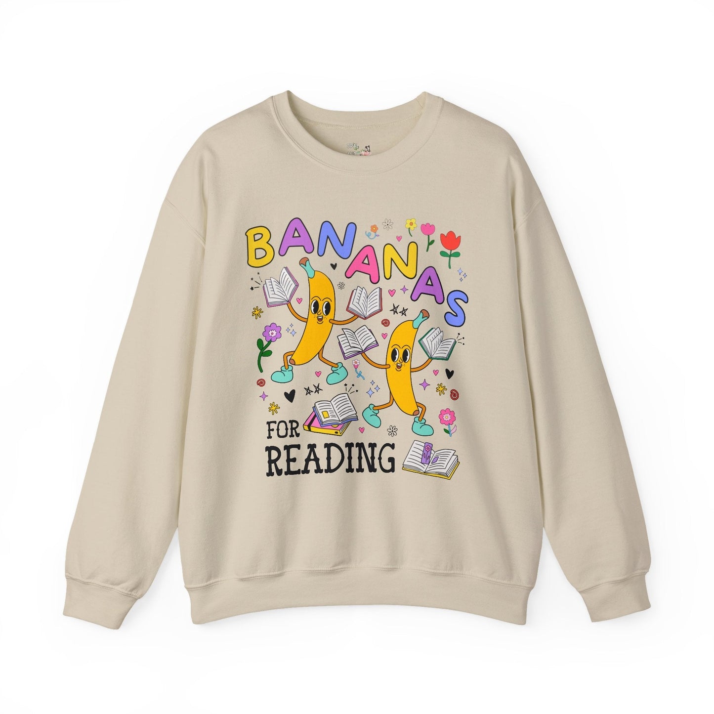 Colorful Bookworm Sweatshirt with Fruit