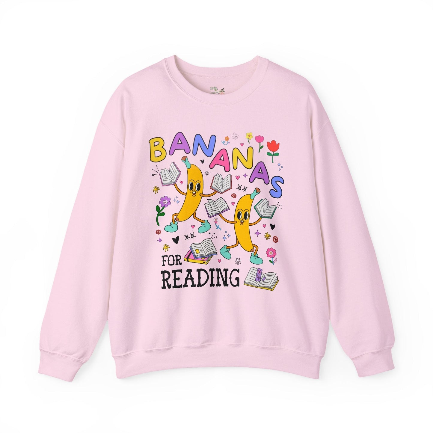 Colorful Bookworm Sweatshirt with Fruit