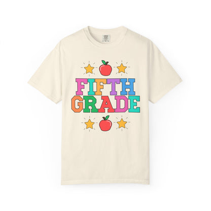 Colorful Fifth Grade Teacher Tee
