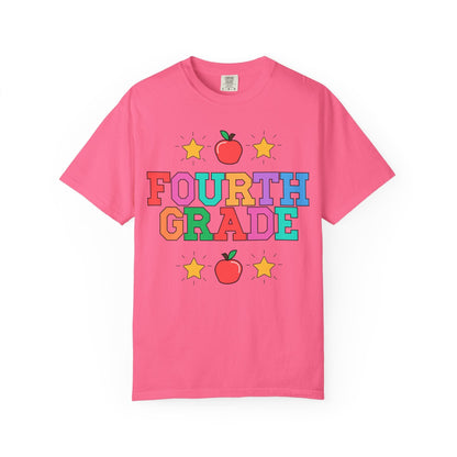 Colorful Fourth Grade Teacher Tee