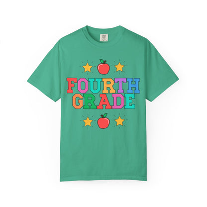 Colorful Fourth Grade Teacher Tee