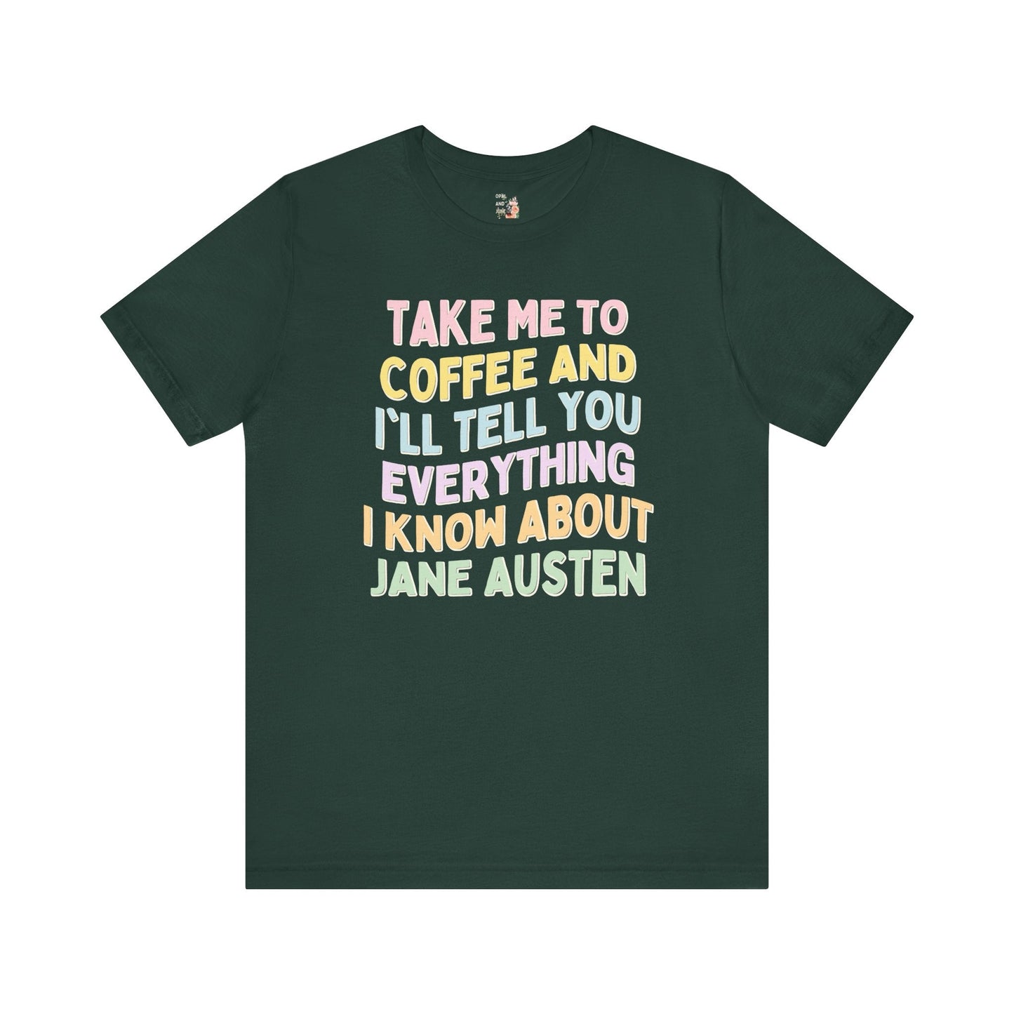 Colorful Jane Austen Tee Shirt