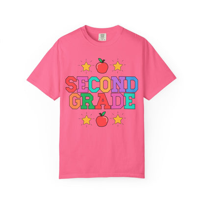 Colorful Second Grade Teacher Tee