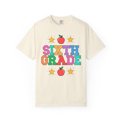 Colorful Sixth Grade Teacher Tee