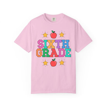 Colorful Sixth Grade Teacher Tee