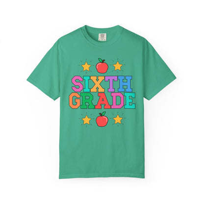 Colorful Sixth Grade Teacher Tee