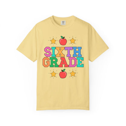 Colorful Sixth Grade Teacher Tee