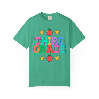 Colorful Third Grade Teacher Tee