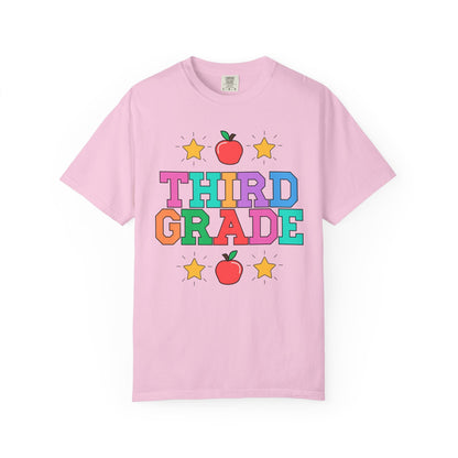 Colorful Third Grade Teacher Tee