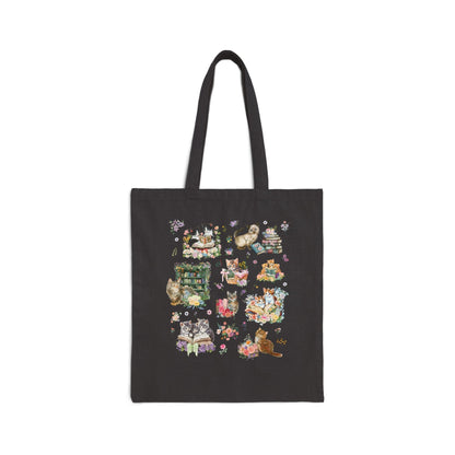 Book Lover Cat Tote Bag