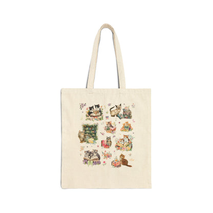 Book Lover Cat Tote Bag