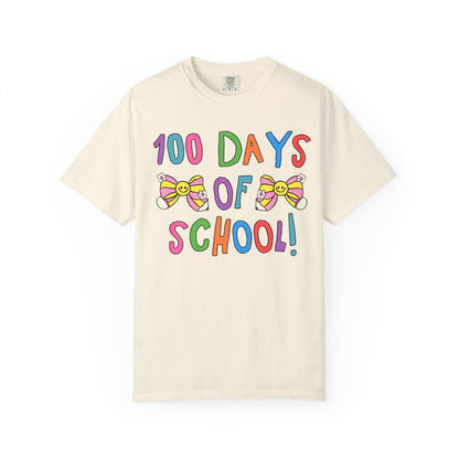Cute 100 Days of School Tee Shirt with Bows