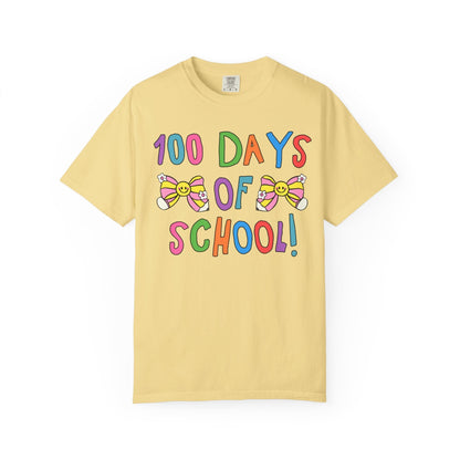 Cute 100 Days of School Tee Shirt with Bows