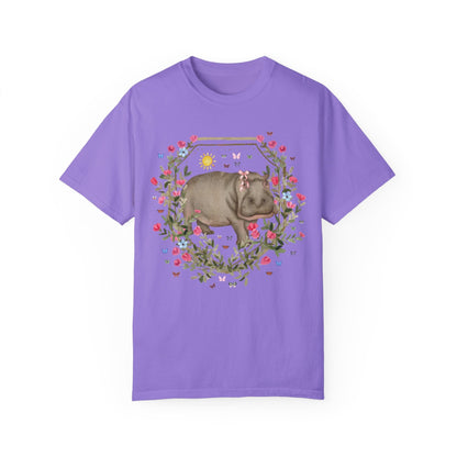 Cute Animal Lover Tee Shirt: Hippo