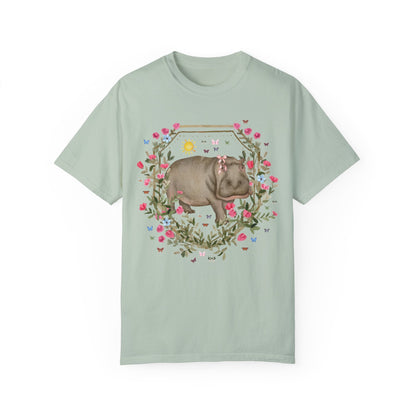 Cute Animal Lover Tee Shirt: Hippo