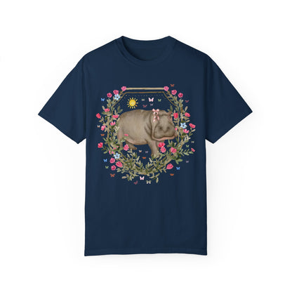 Cute Animal Lover Tee Shirt: Hippo