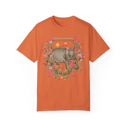 Cute Animal Lover Tee Shirt: Hippo