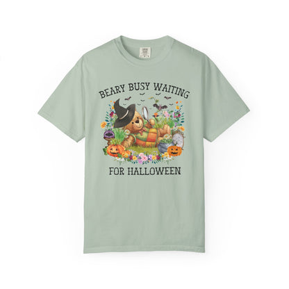 Cute Bear Halloween Tee Shirt with Flowers