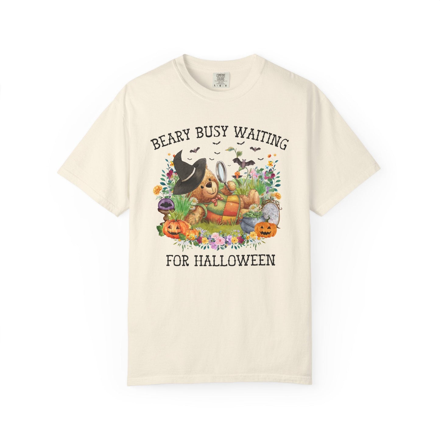 Cute Bear Halloween Tee Shirt with Flowers