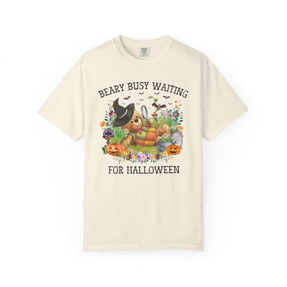 Cute Bear Halloween Tee Shirt with Flowers